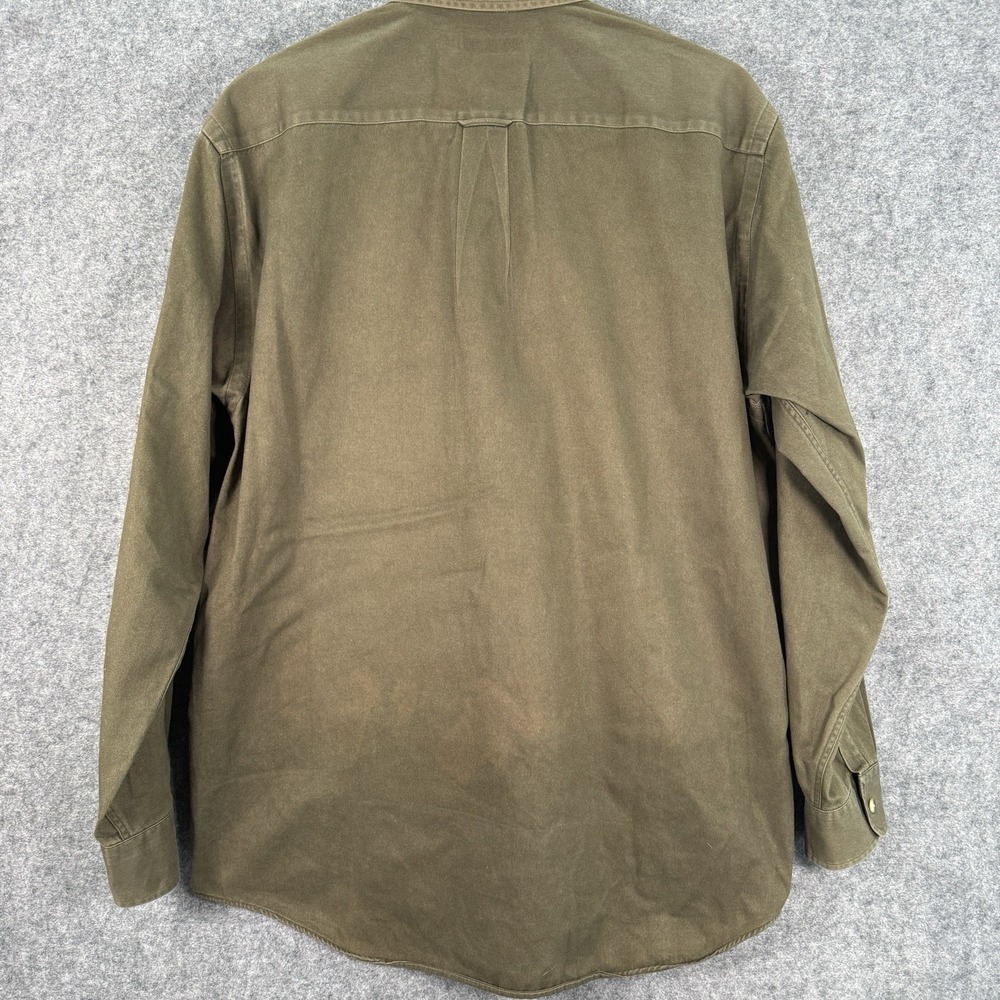 NAUTICA Button Up Shirt Mens L Heavy Twill Olive‎ Green Long Sleeve 100% Cotton - Picture 6 of 13